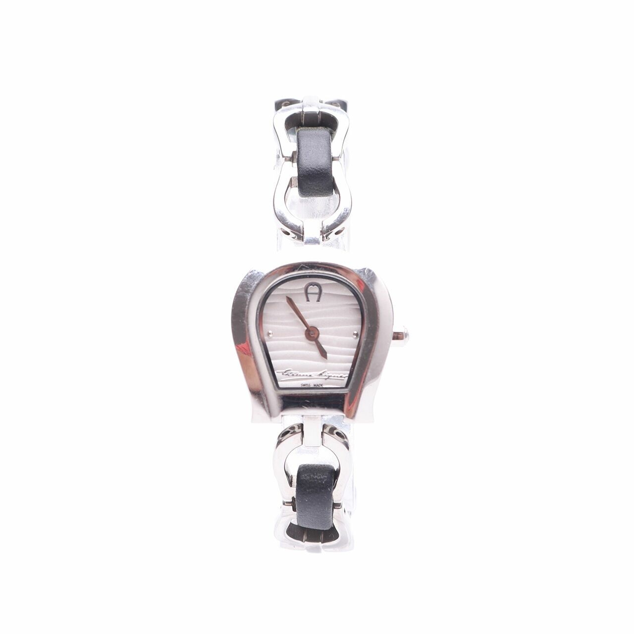 Aigner Perugia Black Stainless Steel Leather Wristwatch