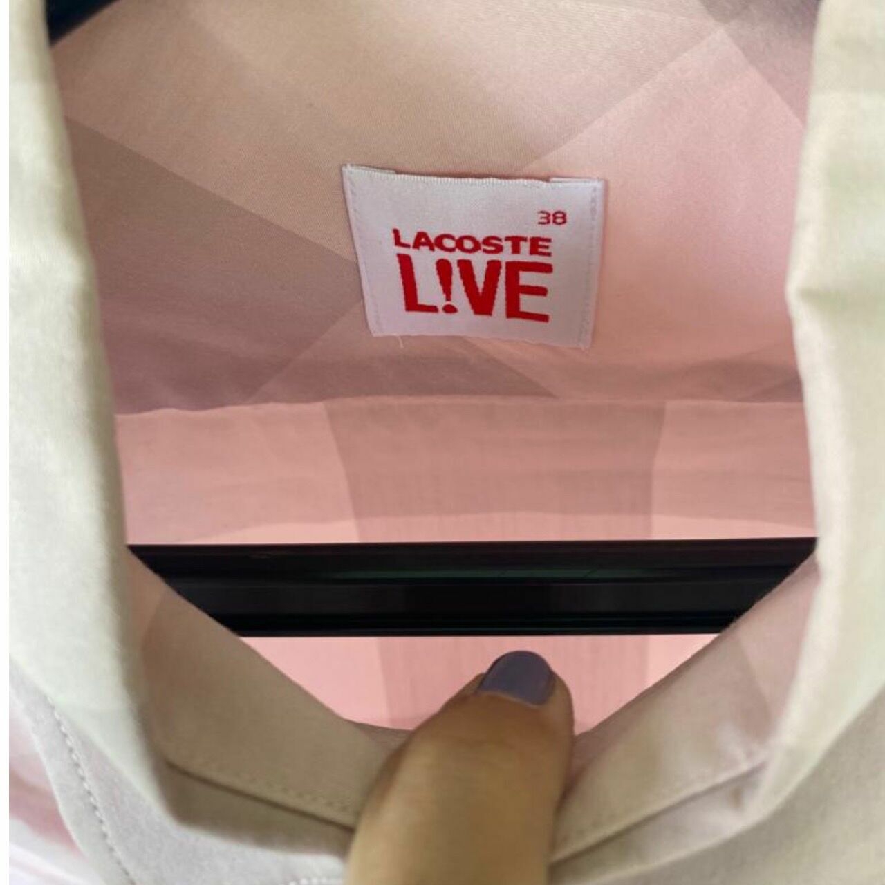 Lacoste-live Black & Pink Pastel Plaid Kemeja