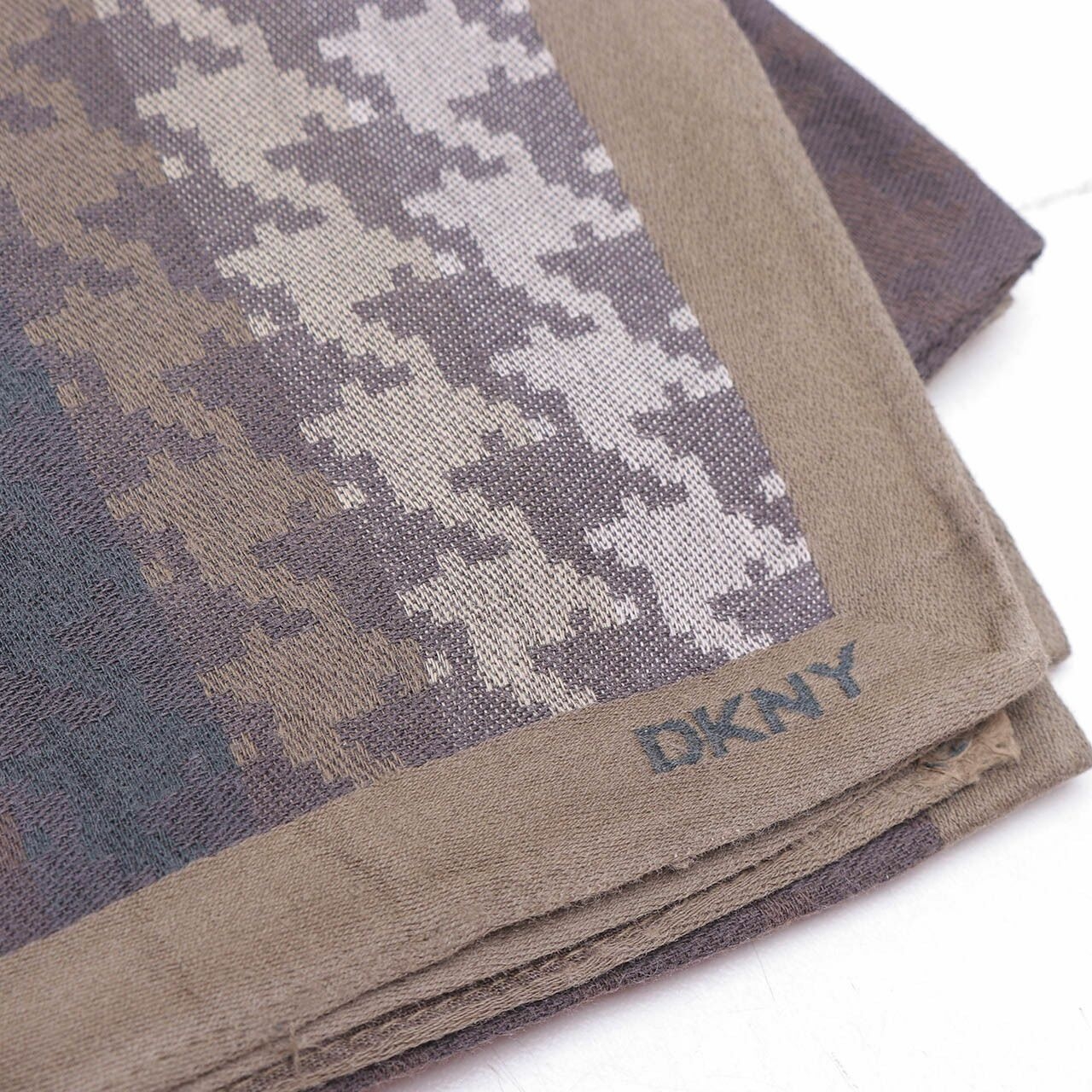 DKNY Brown Houndtooth Scarf