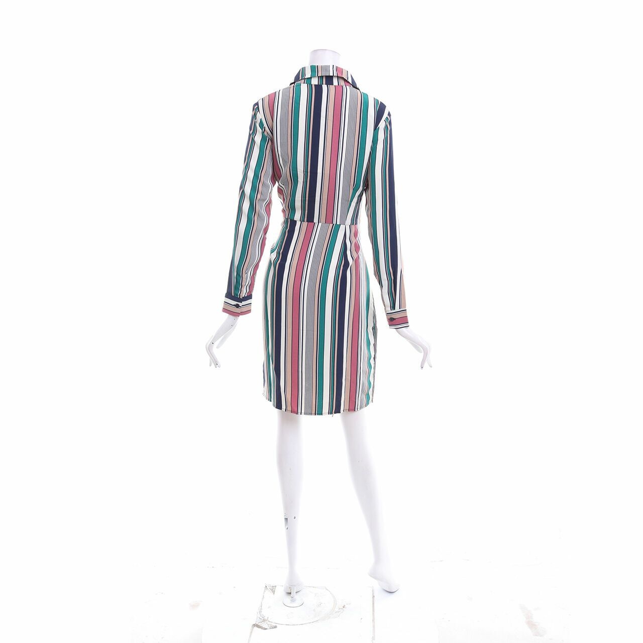 Pomelo. Pink & Multi Stripes Mini Dress