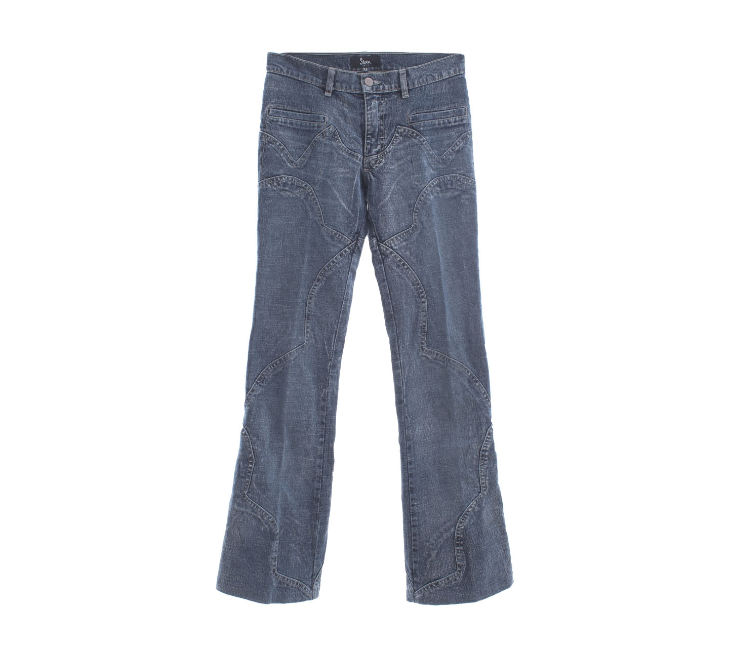 Seven 7 Dark Blue Whased Trousers