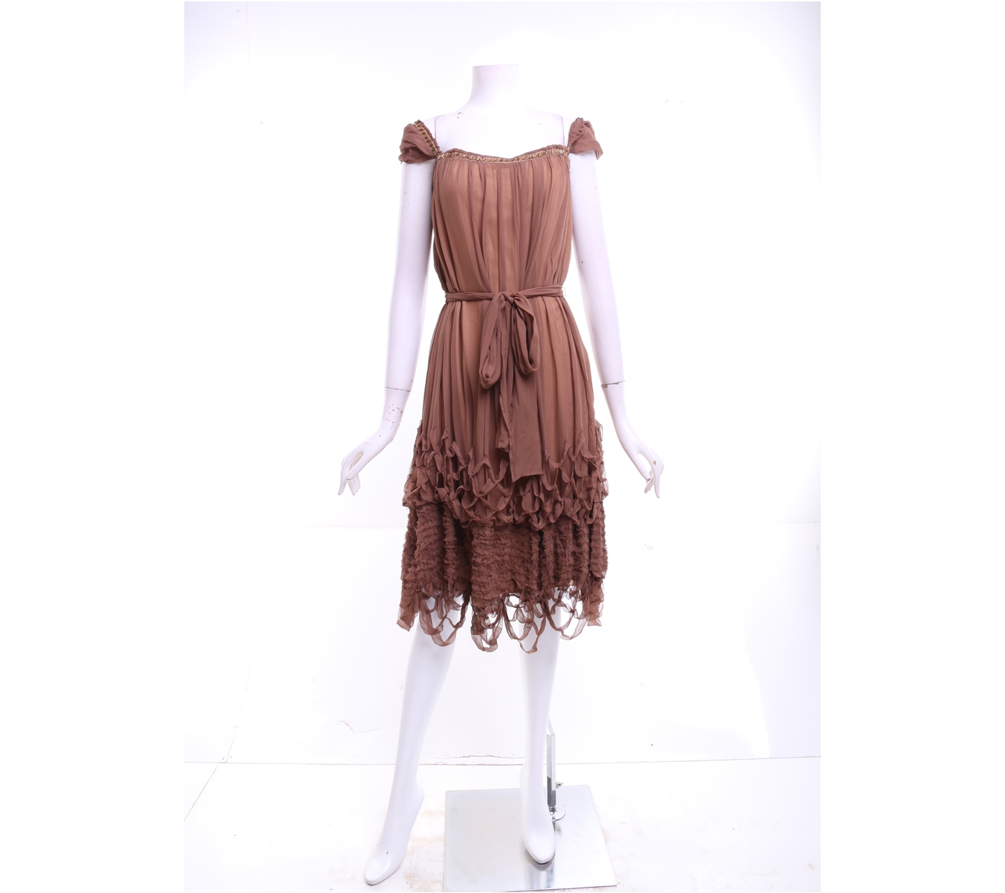 Philosophy By Alberta Ferretti Dark Brown Midi Dress