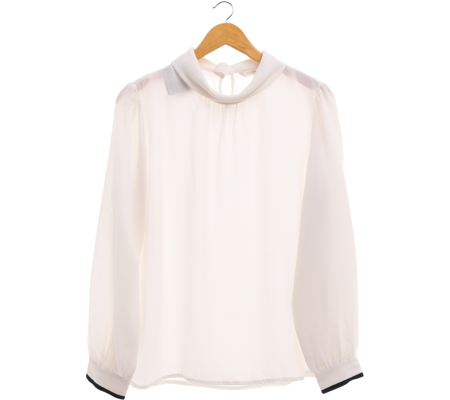 Accent turtleneck white blouse
