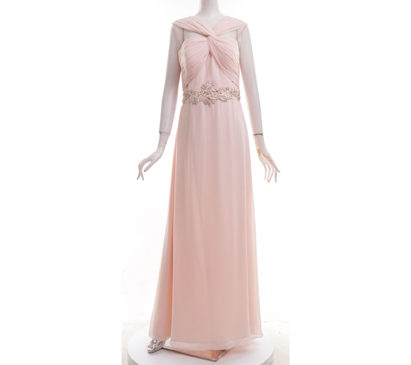Fluorescence Pink Sheer Long Dress