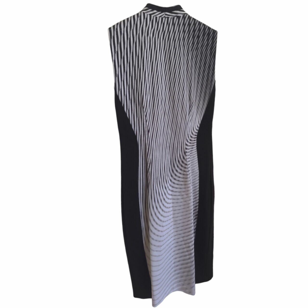 Tahari Black & White Geometric Midi Dress