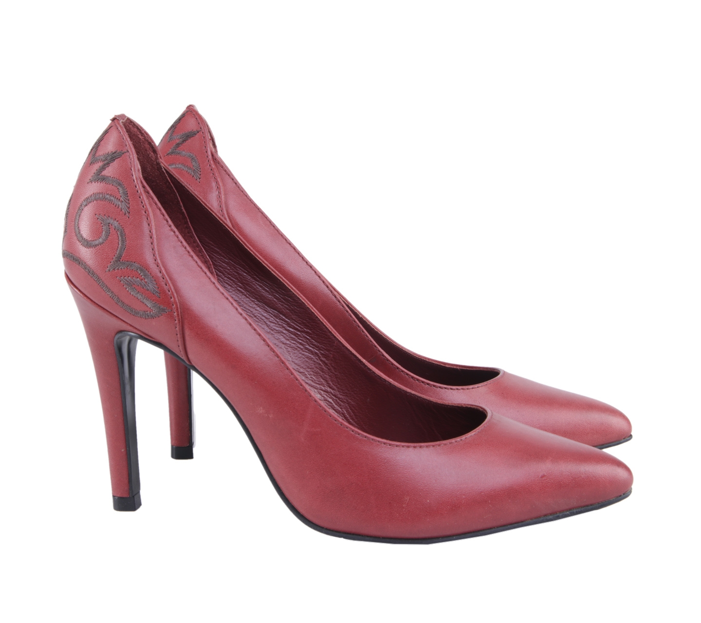 Minelli Red Embroidery Heels