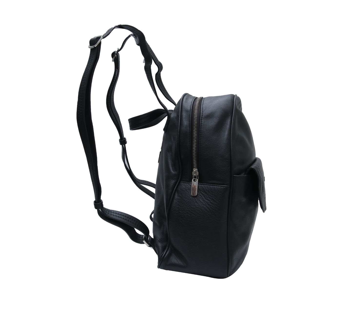 Pierre Cardin Black Leather Backpack