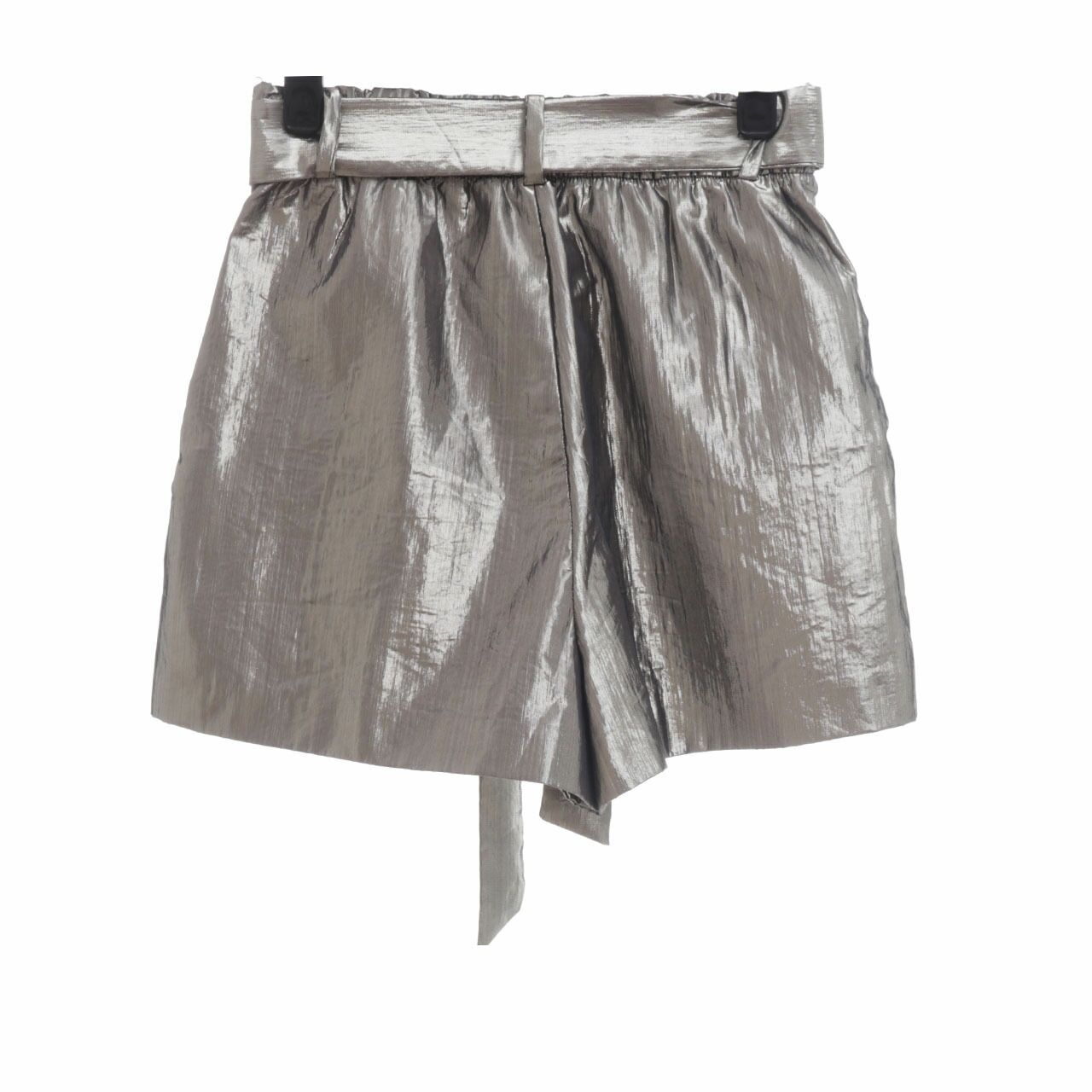 Zara Silver Metallic Shorts Pants 