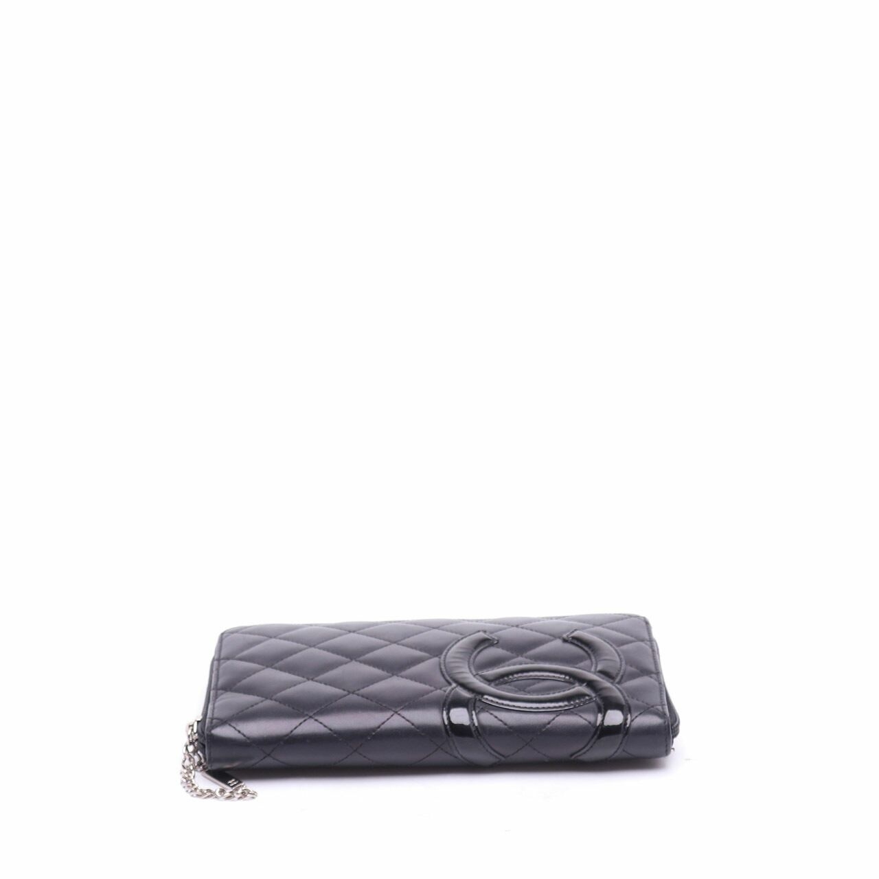 Chanel Cambon Diamond Quilted Black/Pink Zip Wallet