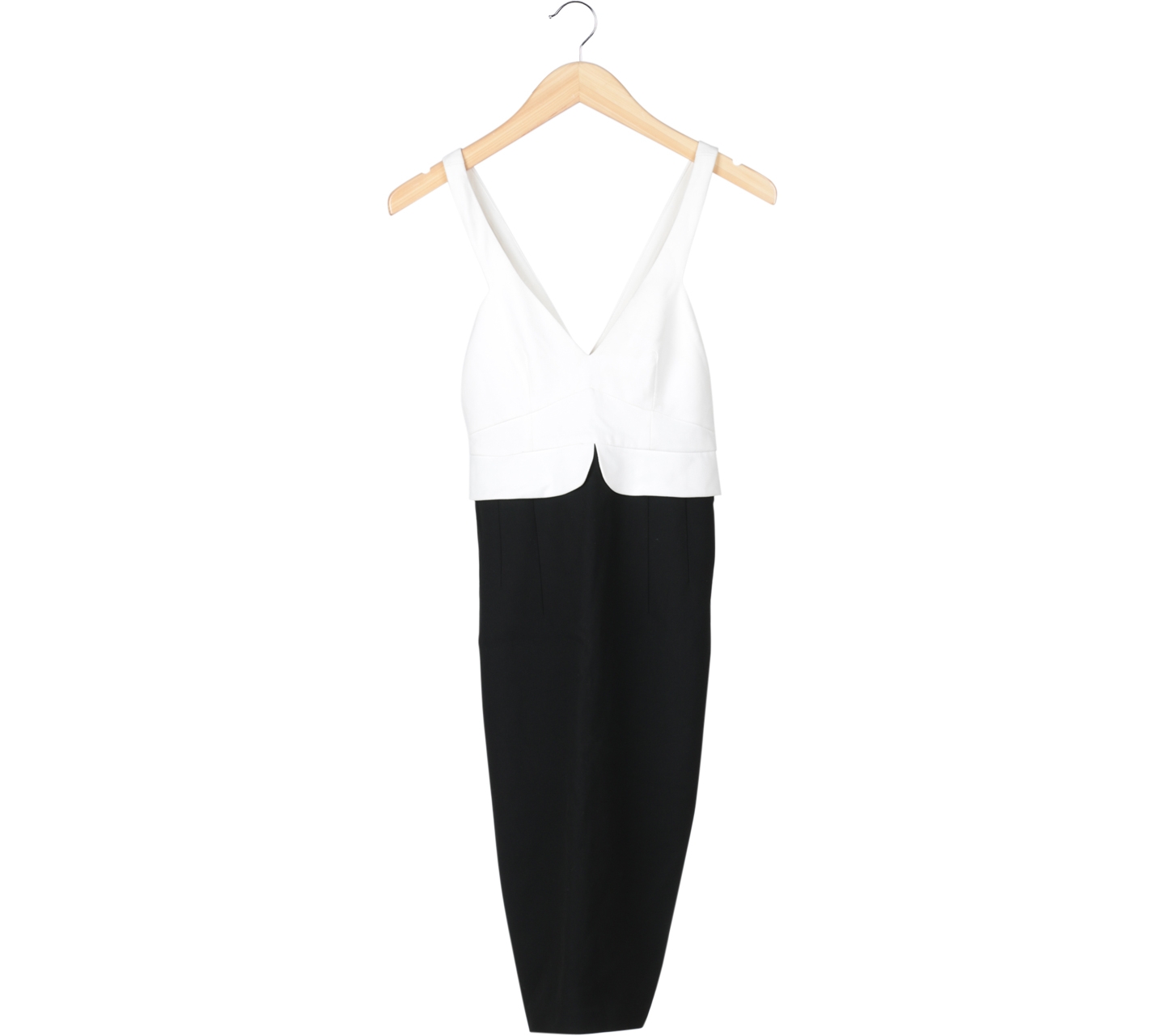 Zara Black And Off White Sleeveless Midi Dress