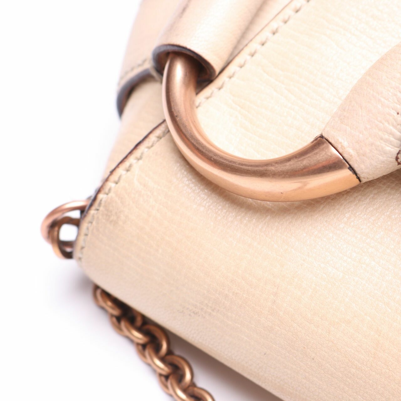 Gucci Horsebit Beige Shoulder Bag