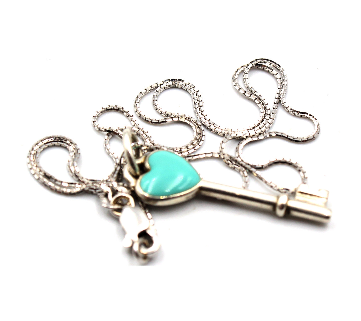 Tiffany & Co. Turquoise & Silver Love Key Necklaces