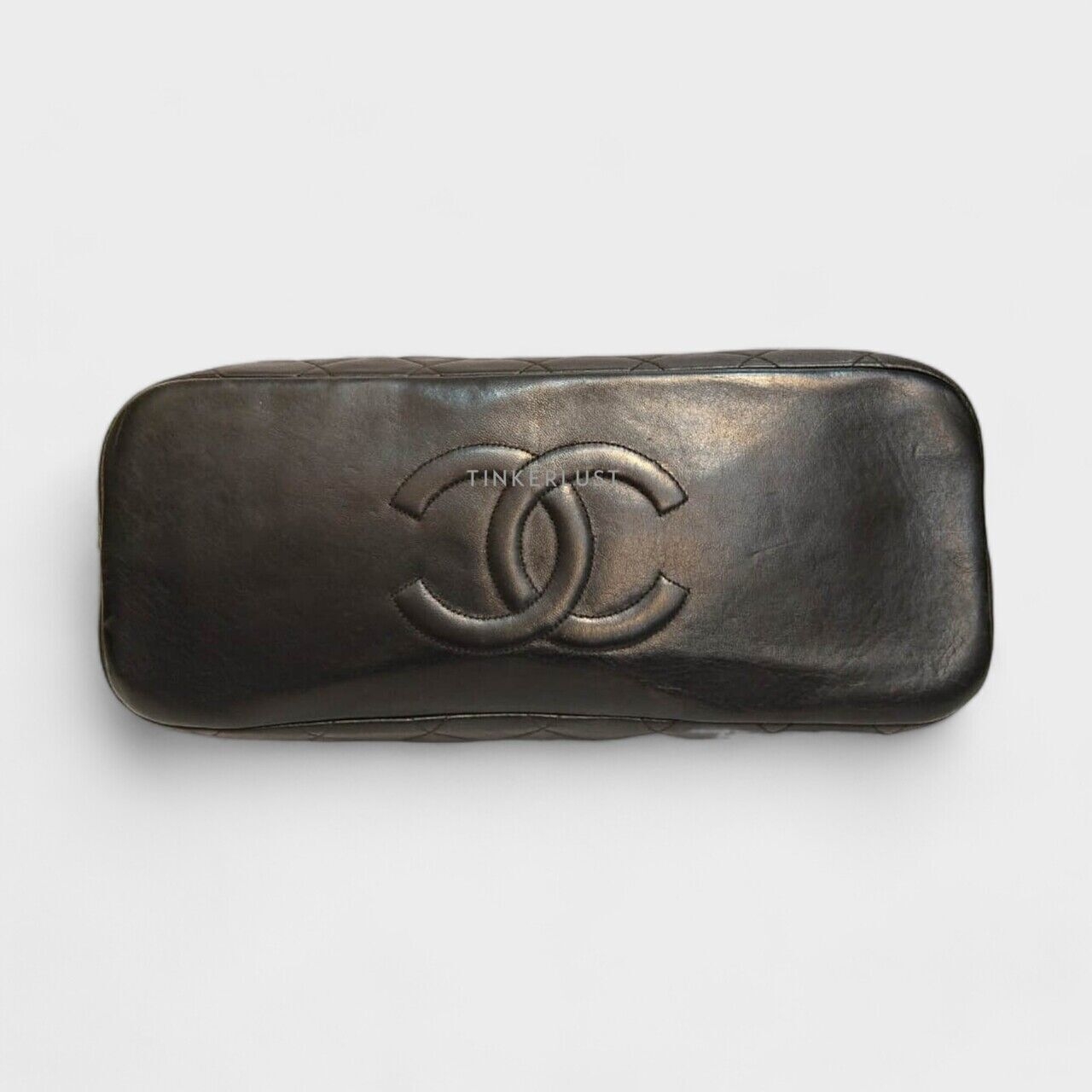 Chanel Mademoiselle Kiss Lock Black Vintage Clutch