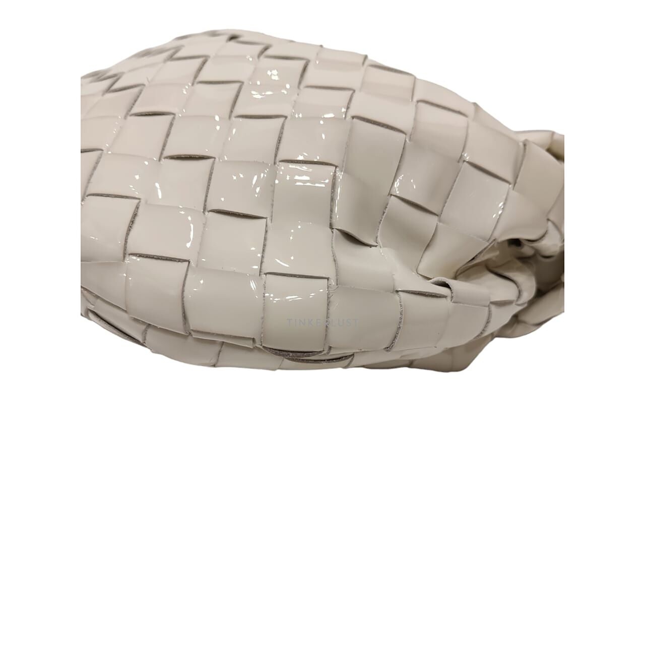 Bottega Veneta Mini Jodie Patent White Shoulder Bag
