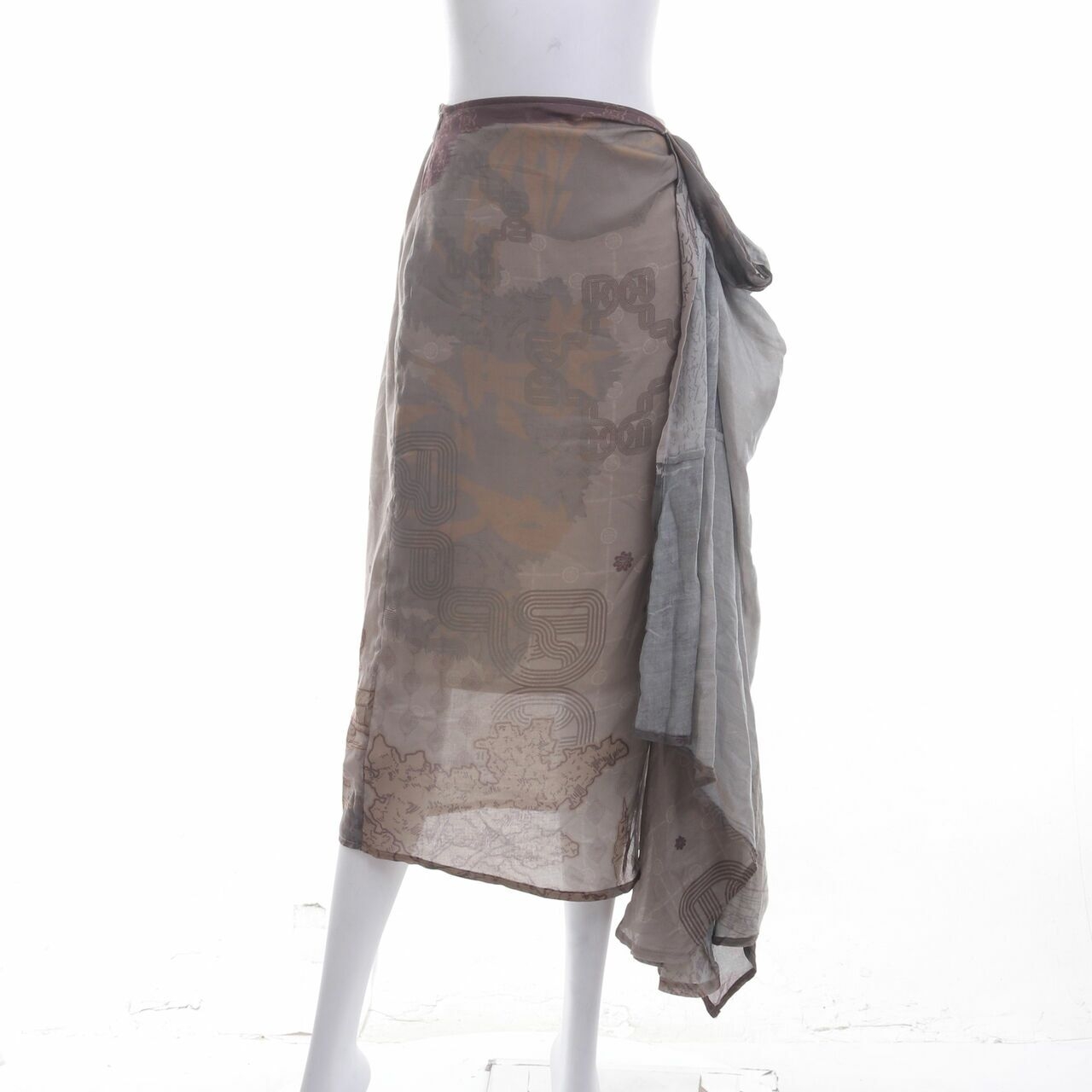ATS The Label Multi Pattern Midi Skirt