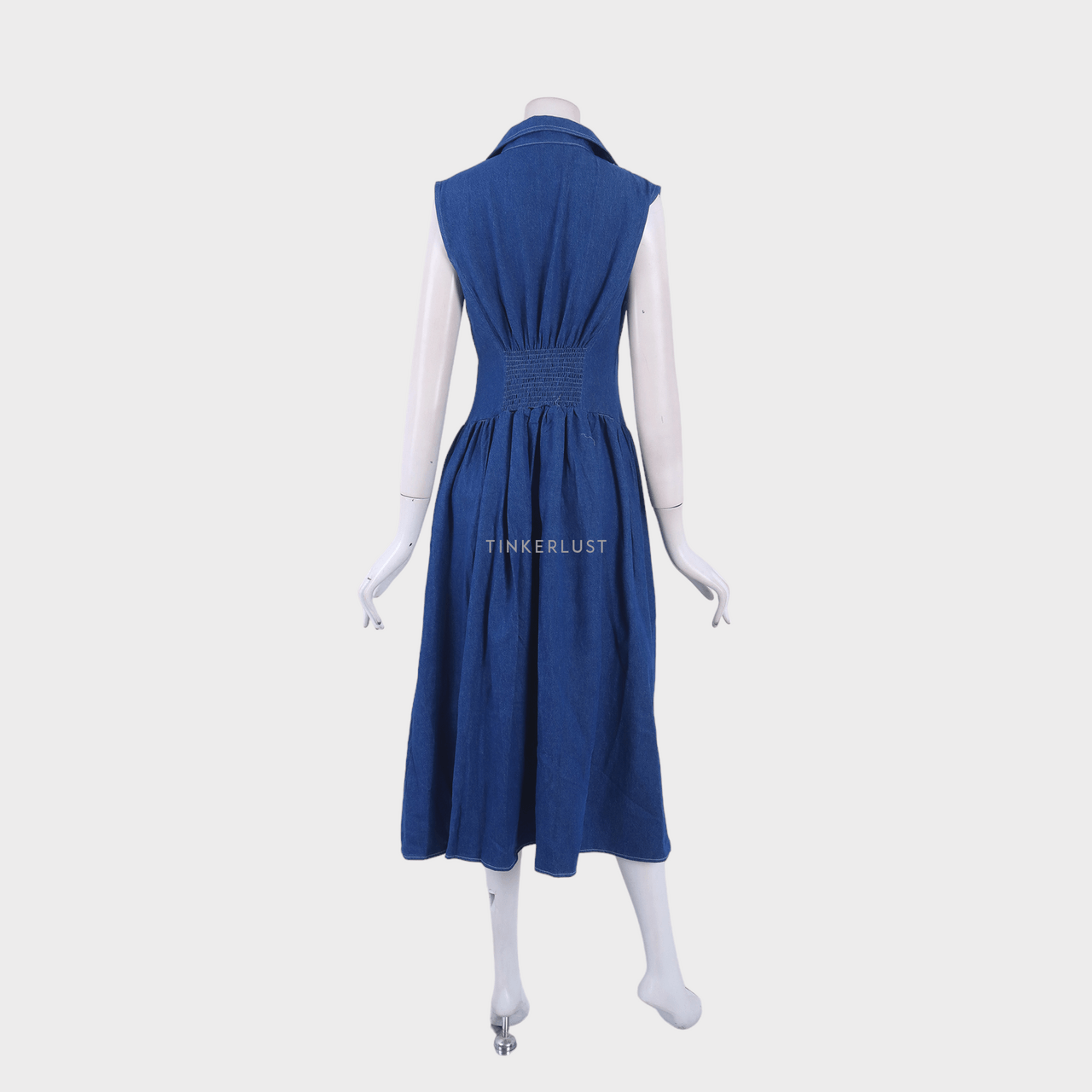 Lolliestory Dark Blue Denim Midi Dress