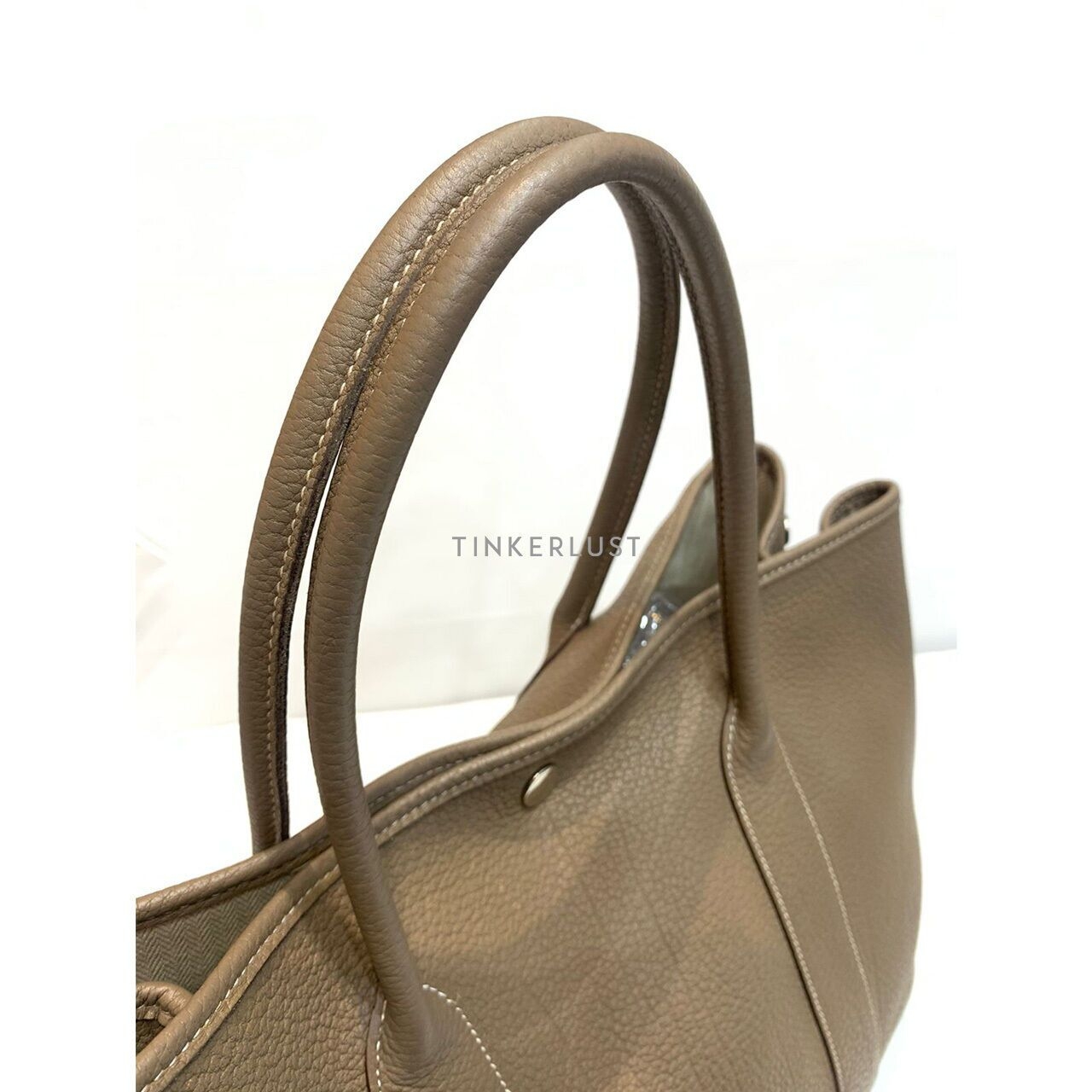 Hermes Garden Party 36 Clemence Etoupe #Q Square 2013 Tote Bag