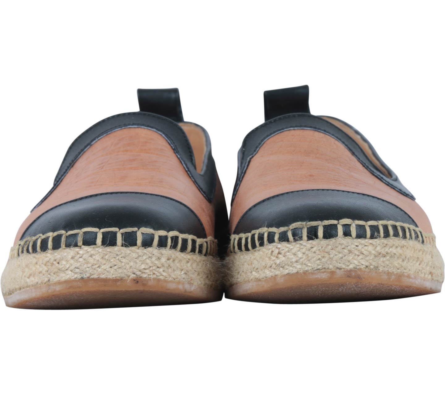 We Are Simplicite Brown And Black Leather Espadrilles Flats