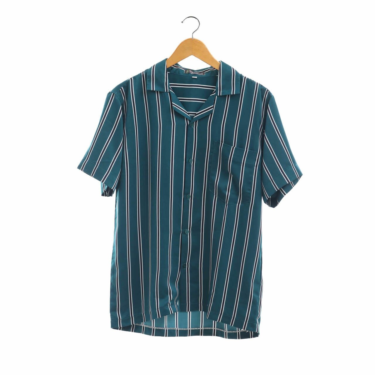 Private Collection Cedar Green Stripes Pocket Shirt