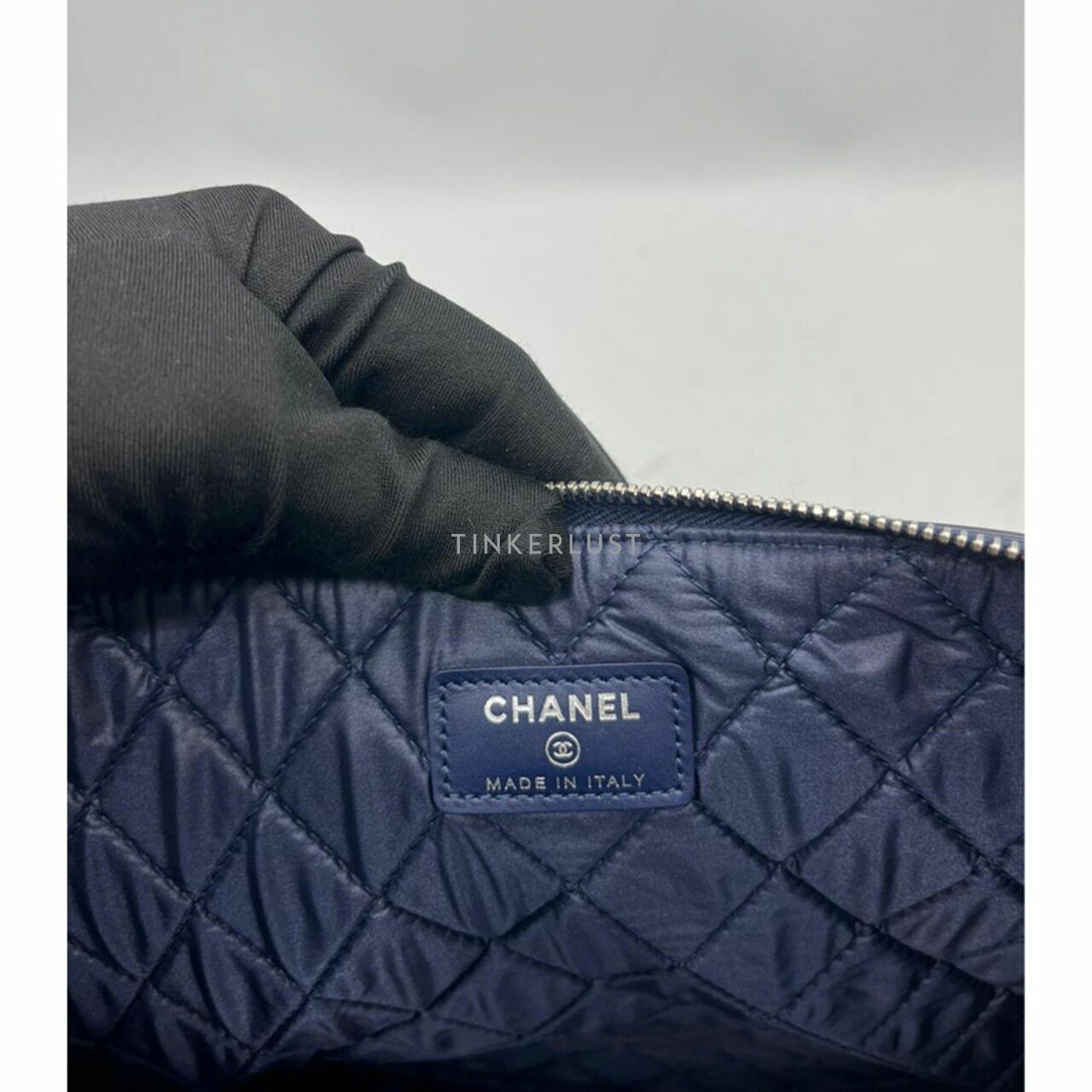 Chanel O Case Blue Patent #22 Pouch