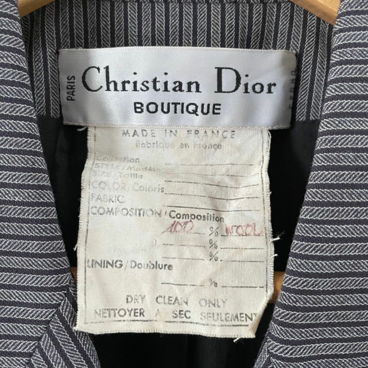 Christian Dior Vintage Grey Rhinestones Detail Blazer