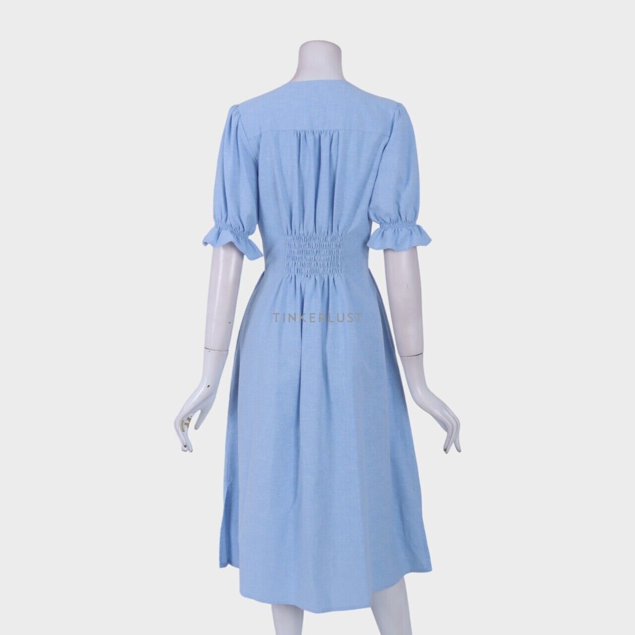 Paulina Katarina Light Blue Midi Dress