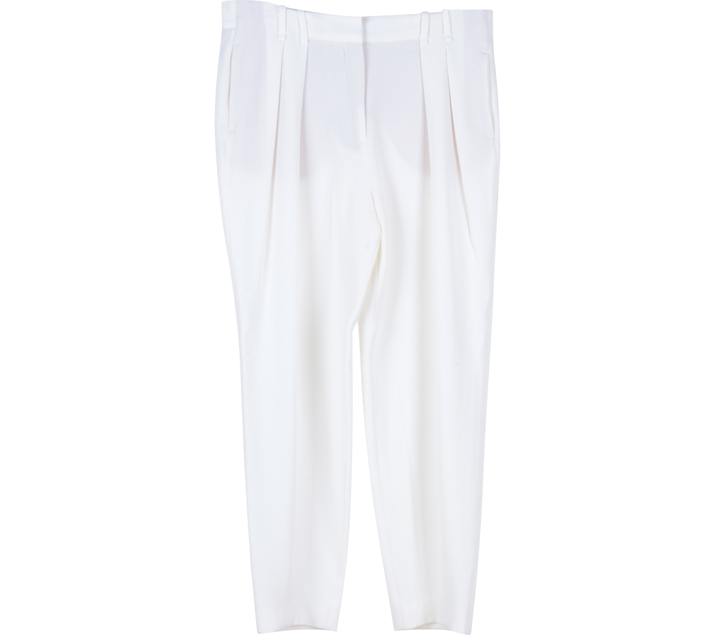 Zara White Textured Pants