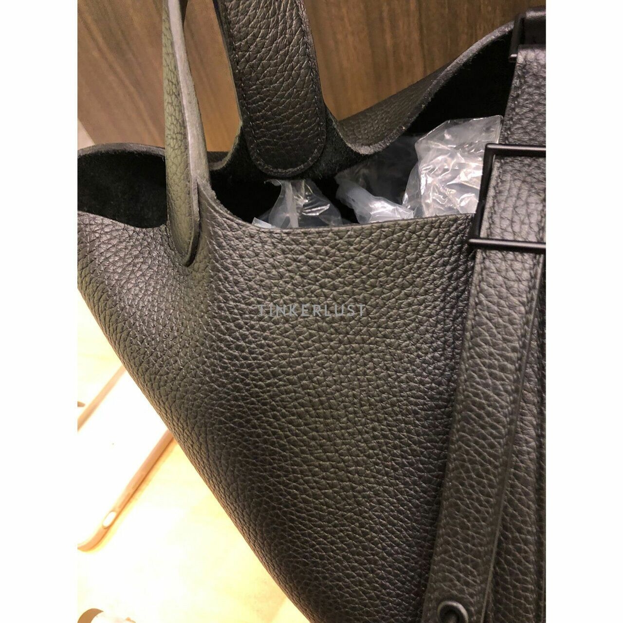 Hermes Picotin 22 Noir Taurillon Clemence #Z Handbag