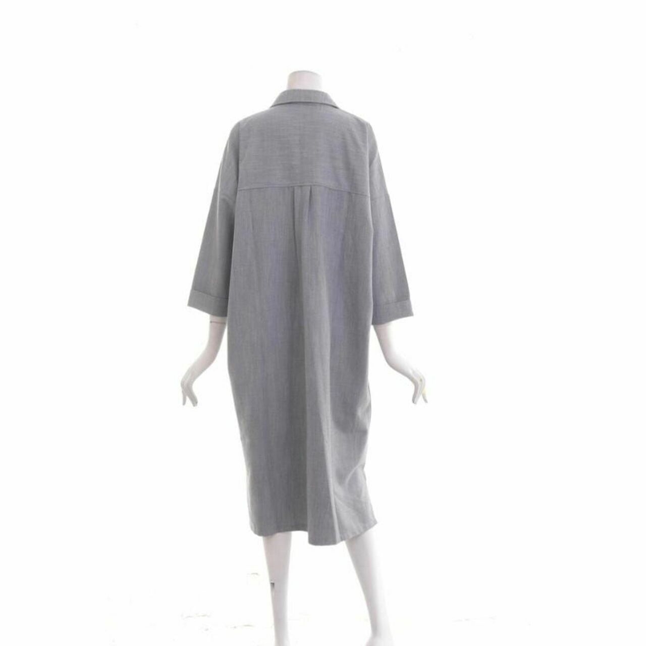 Skiia Grey Stripes Shirt Midi Skirt