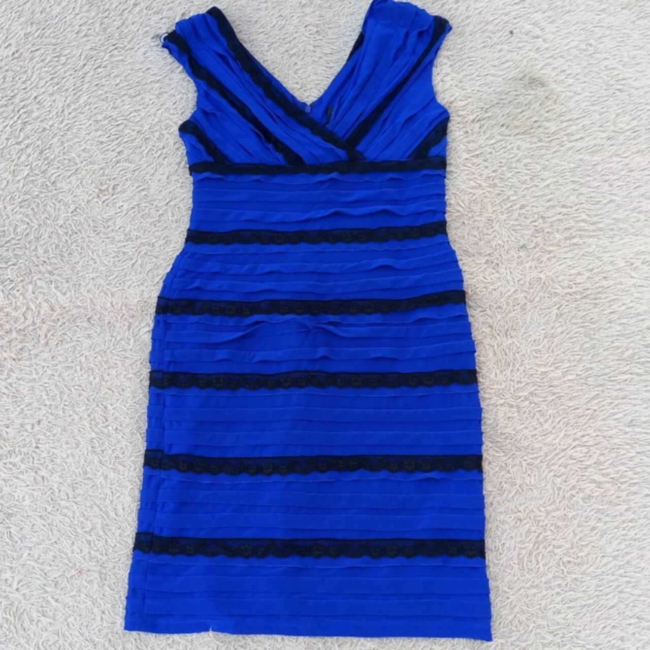 Adrianna Papell Blue & Black Midi Dress