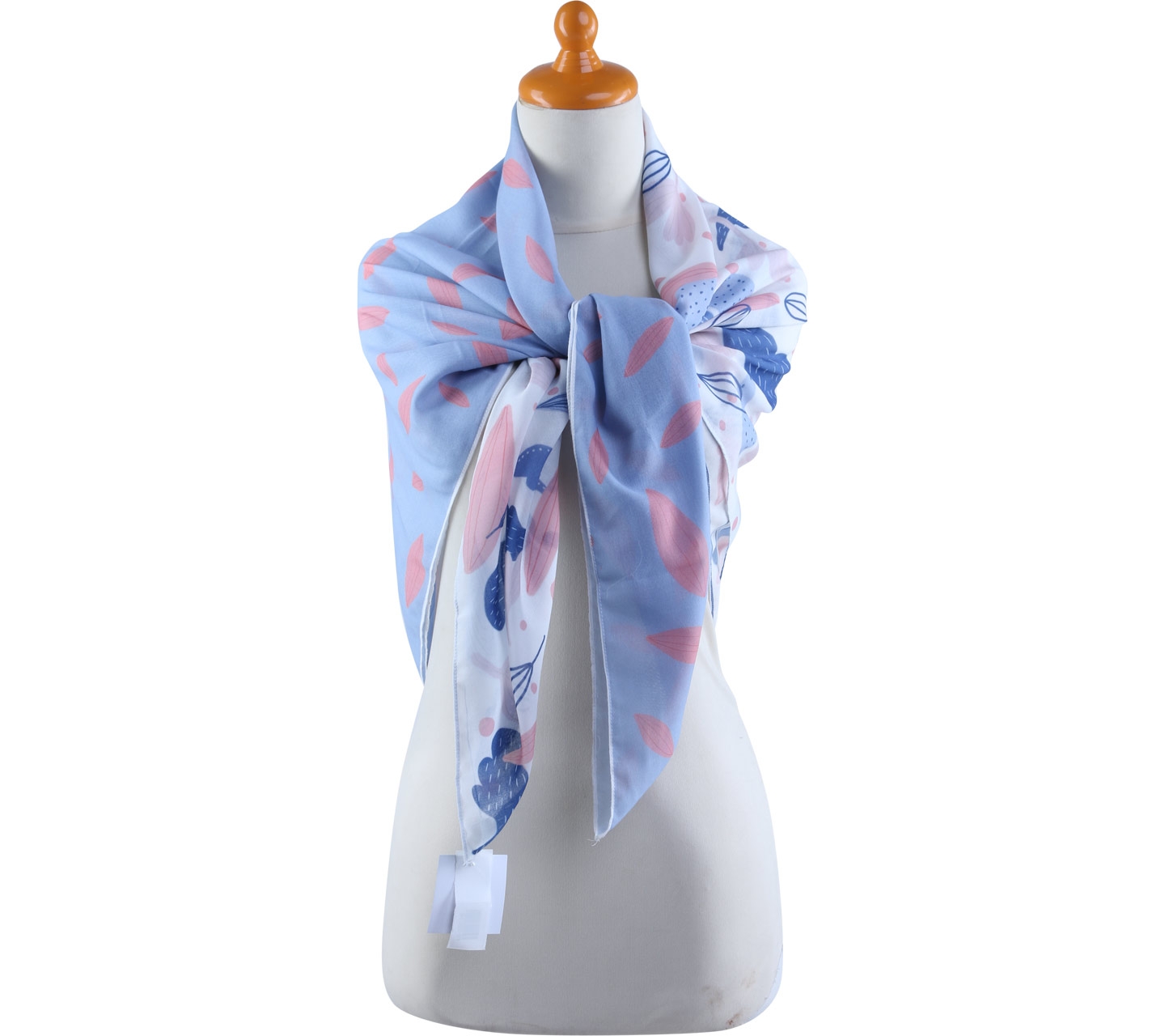 Casa Elana Blue And White Patterned Scarf