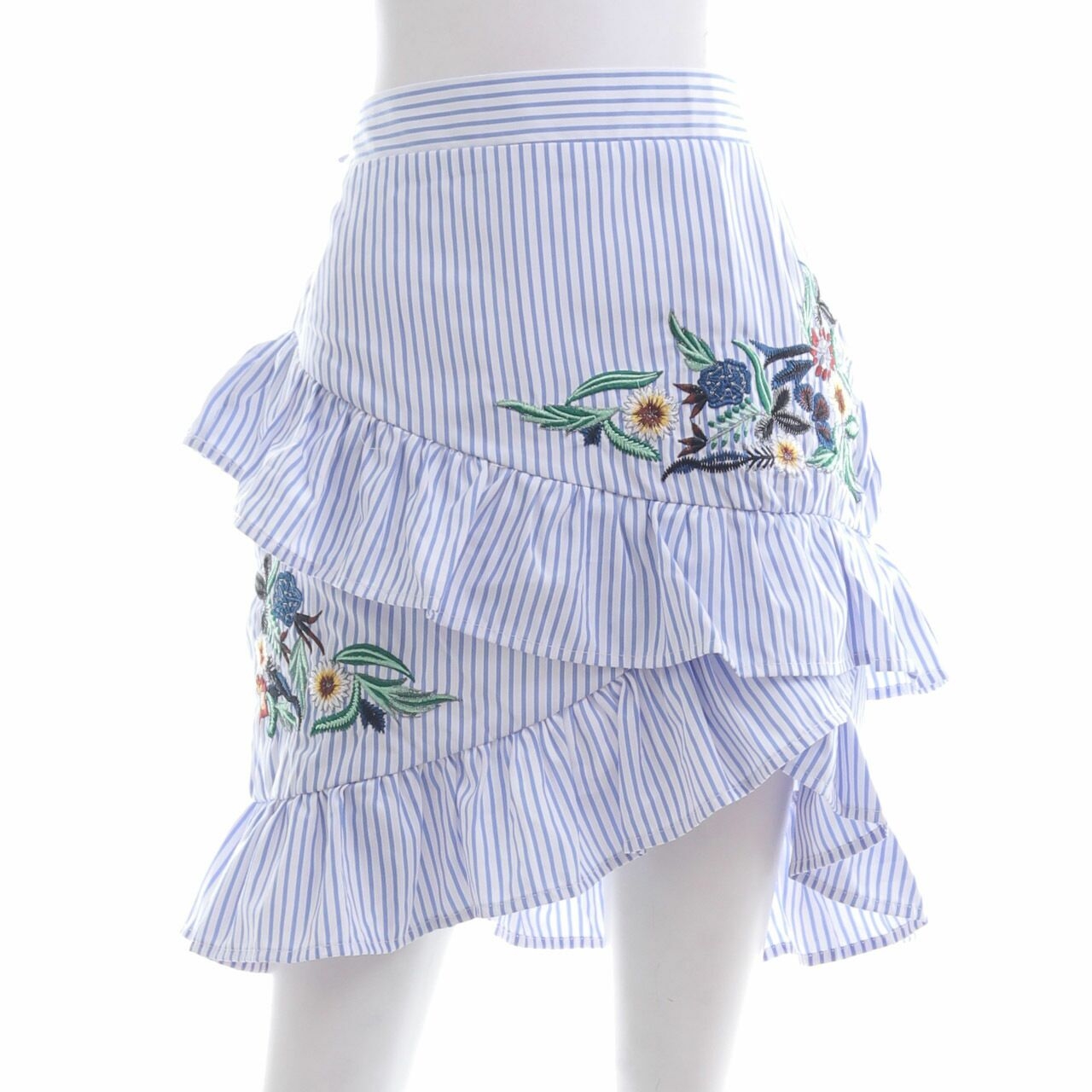 J.REP White & Blue Striped Mini Skirt
