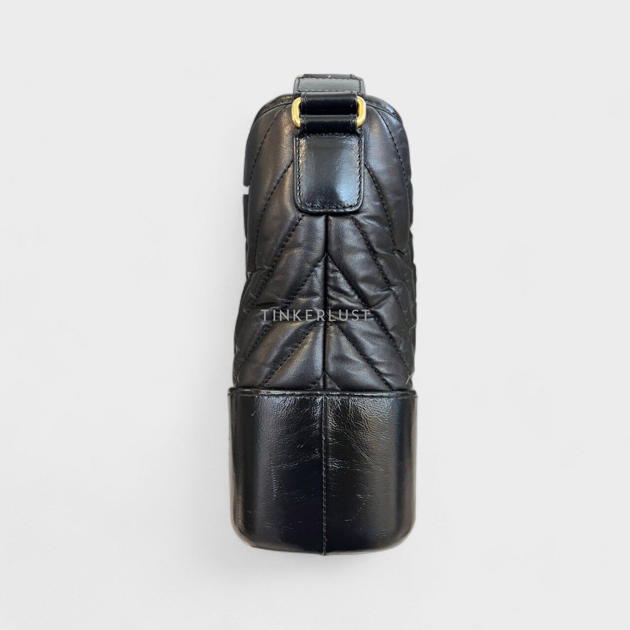 Chanel Gabrielle Medium Black Chevron Calfskin #26 Shoulder Bag