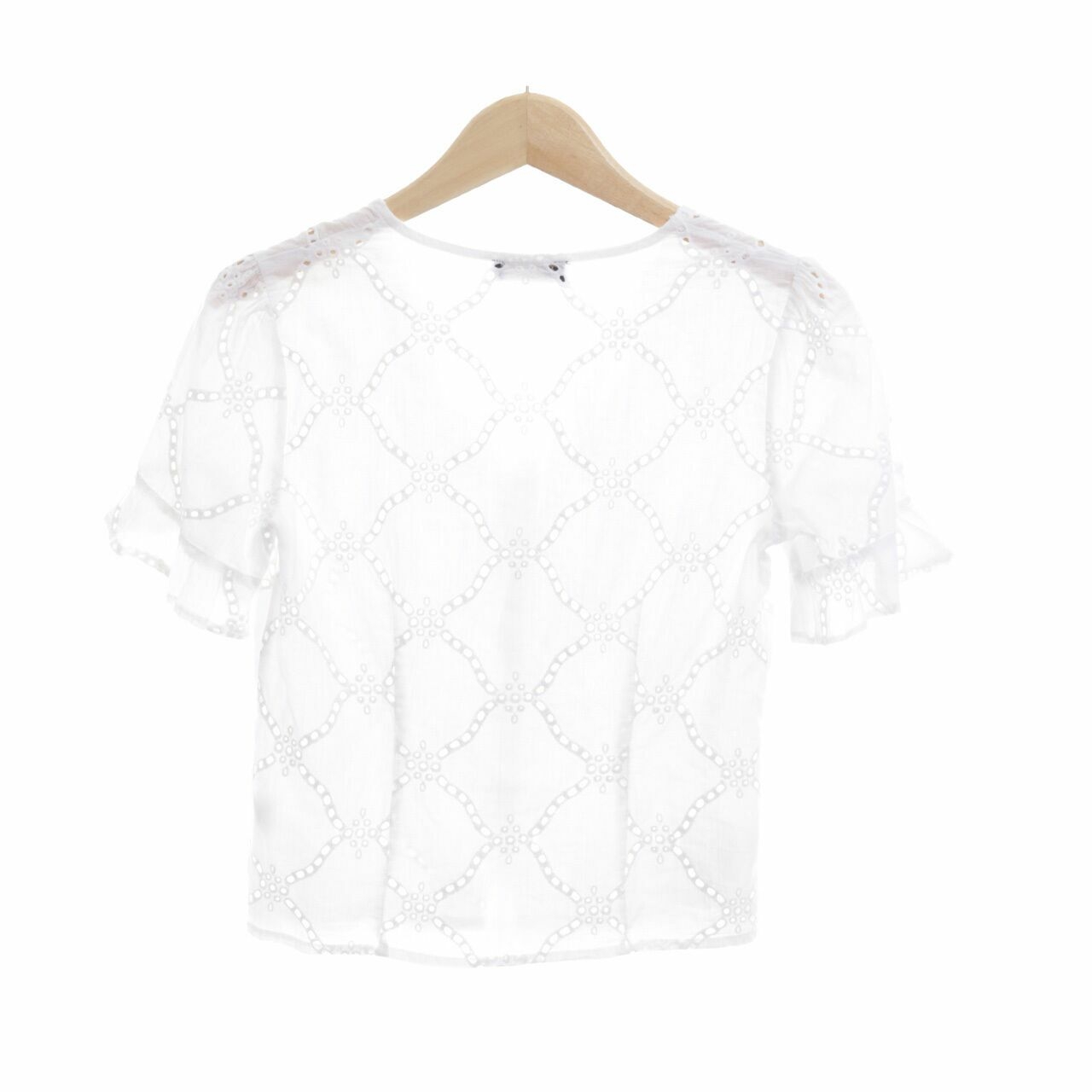 SEED Off White Perforated Blouse