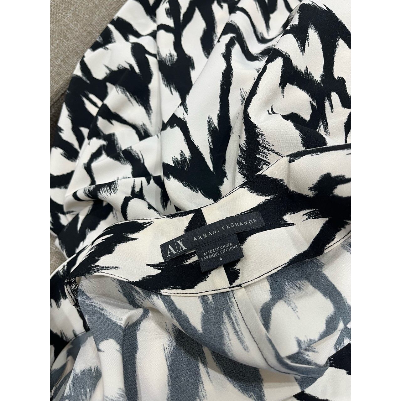 Armani Exchange Black & White Midi Dress