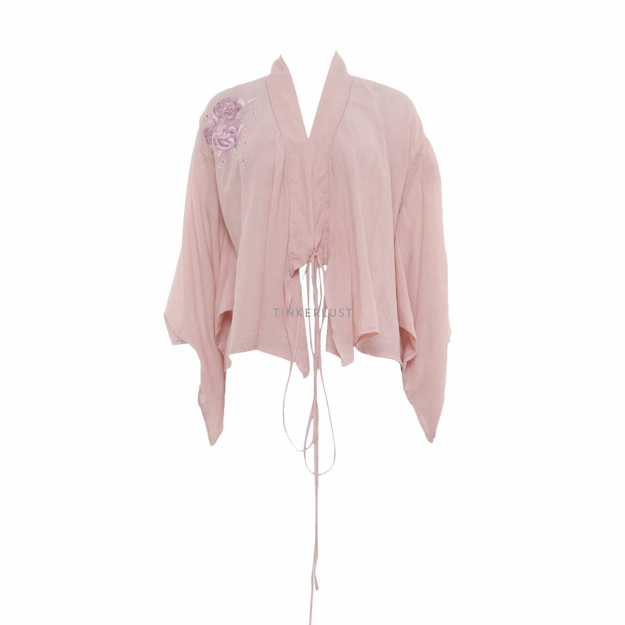 Studio 133 Biyan Pink Wrap Floral Embroider Shirt
