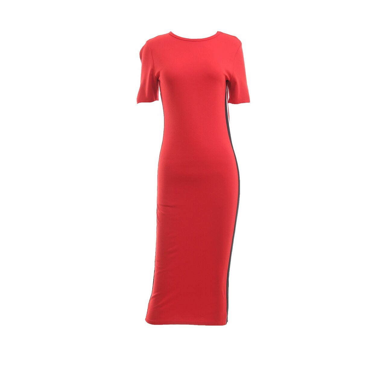 Bershka Red Stripe Midi Dress