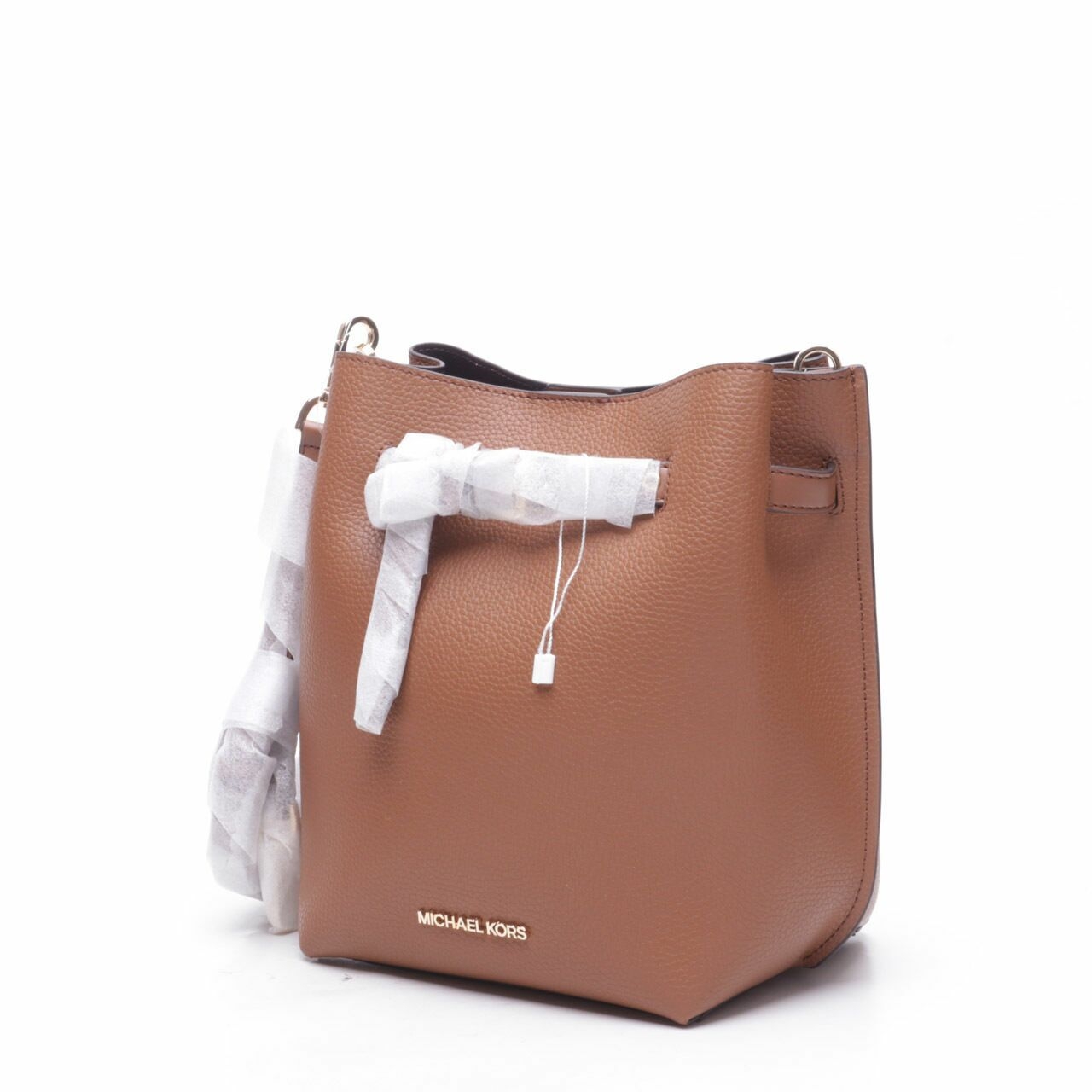 Michael Kors Emilia Brown Small Bucket Bag Luggage Sling Bag