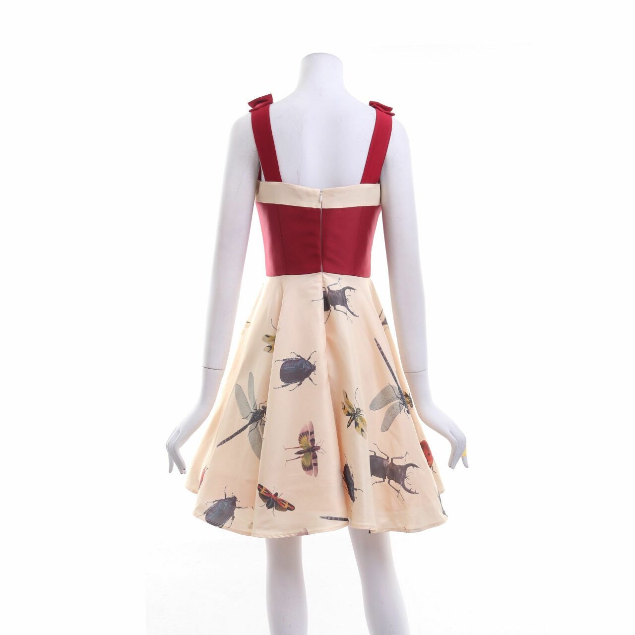 potts jakarta Cream/Maroon Animal Print Mini Dress