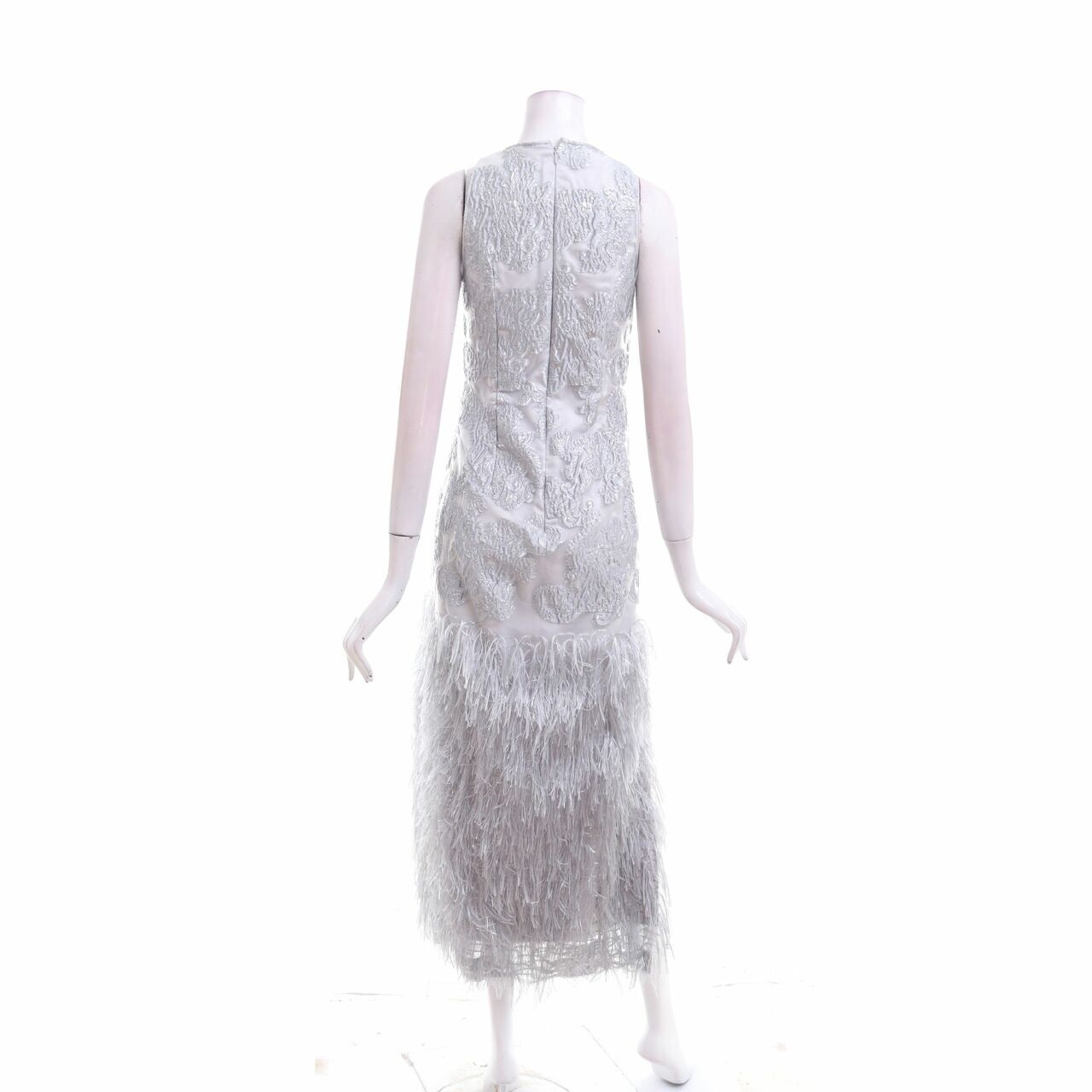 Private Collection Grey Fringe Midi Dress