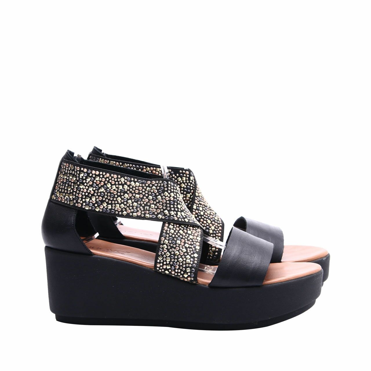 Inuovo Black Leather Sandals