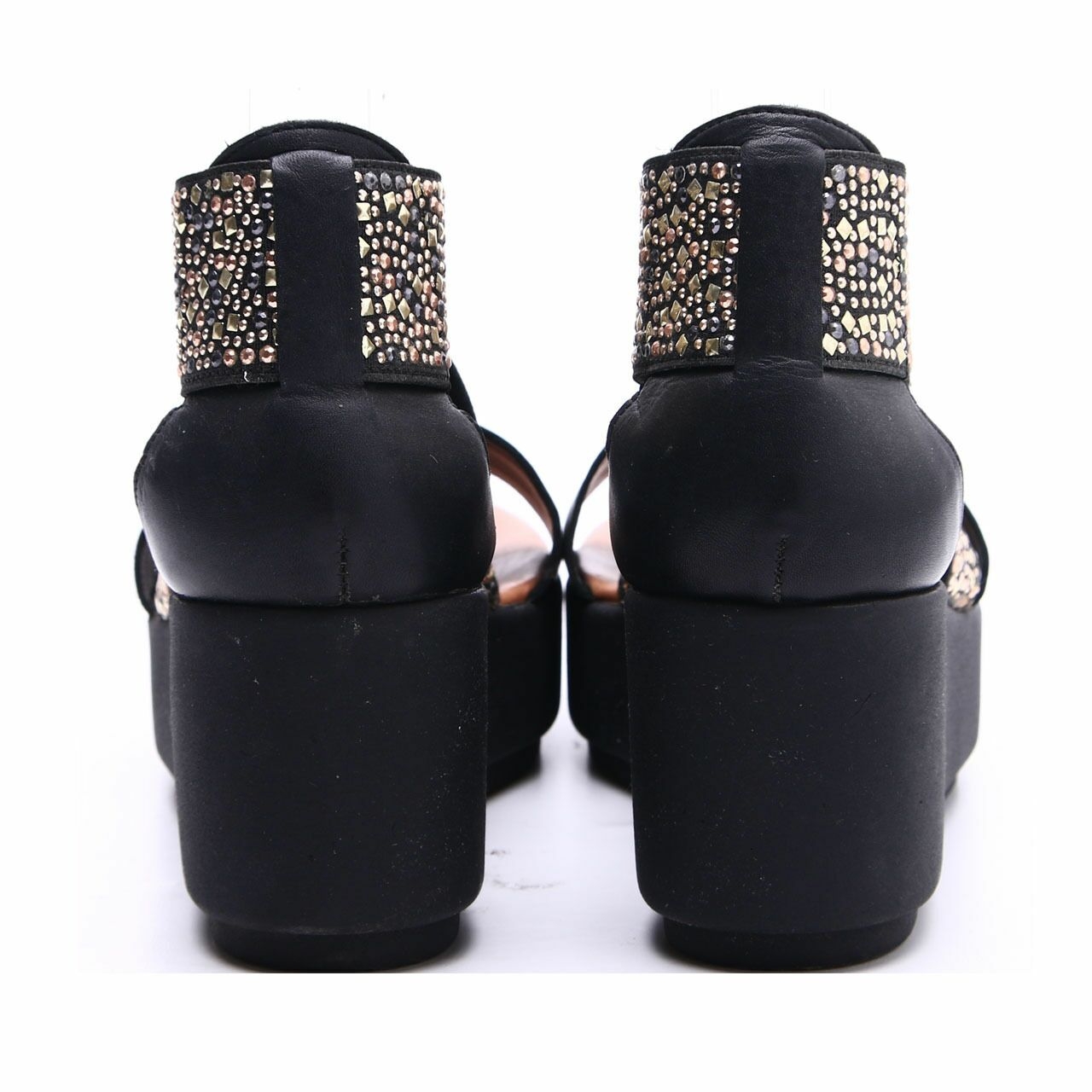 Inuovo Black Leather Sandals