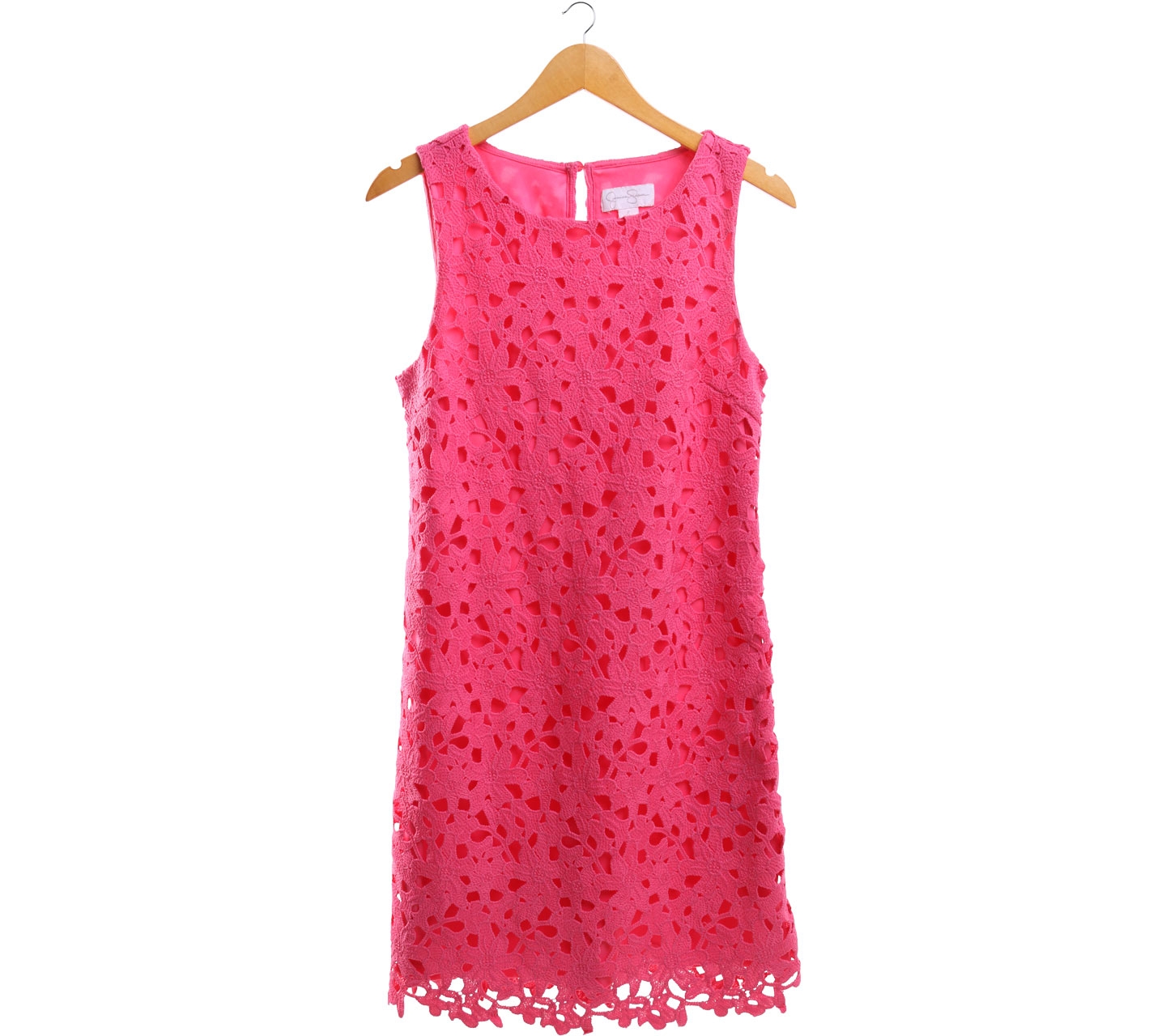 Jessica Simpson Pink Lace Midi Dress