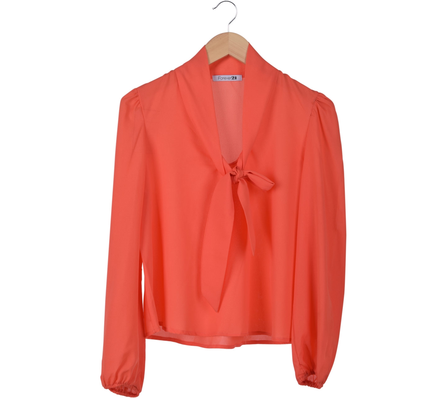 Forever 21 Peach Bowed Blouse