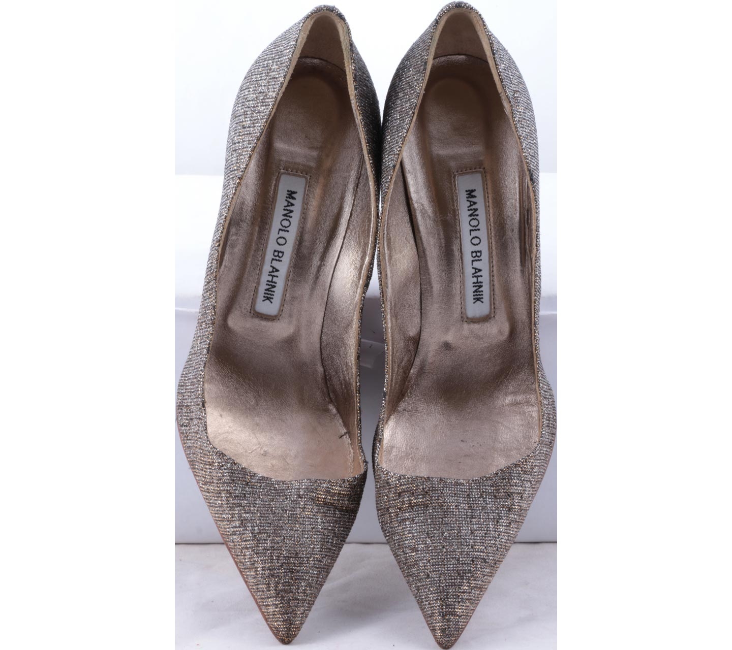 Manolo Blahnik Silver And Gold Heels