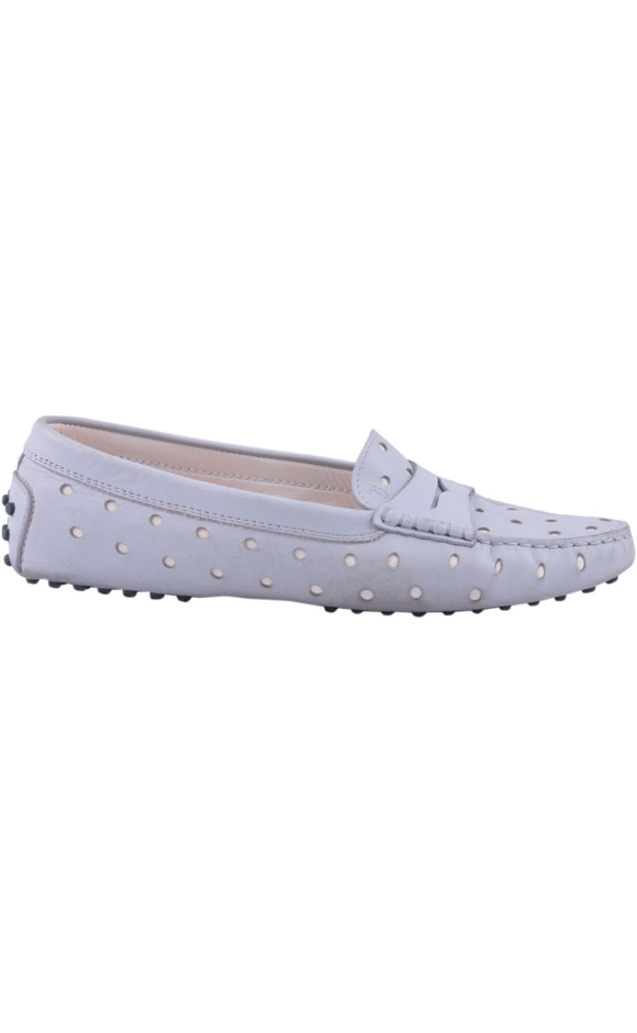 Tod's Grey Leather Flats