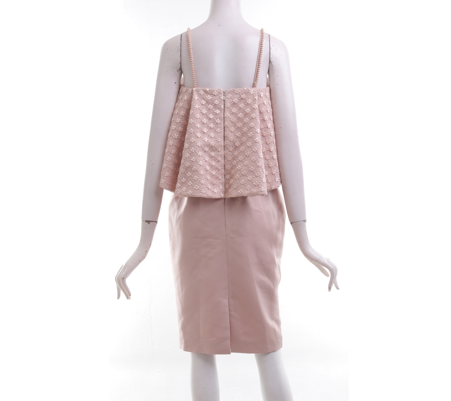 Diora Official Peach Pearls Mini Dress
