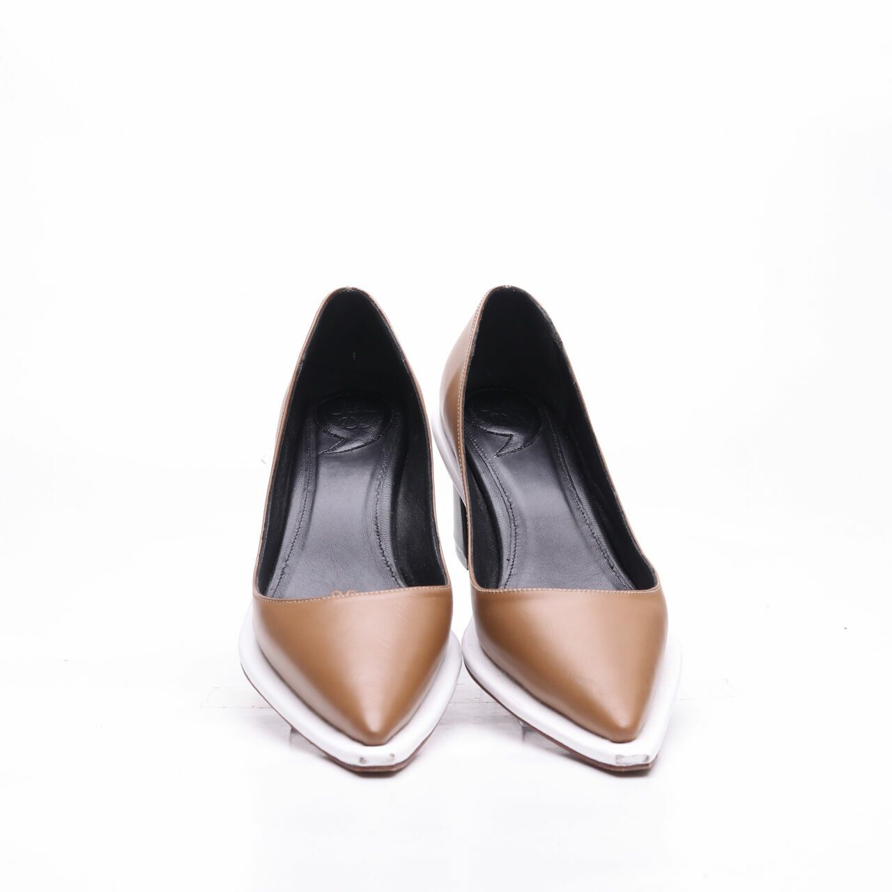 Christin Wu Brown & White Leather Heels