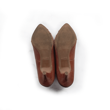 Aldo Brown Plain Leather Cone Heels