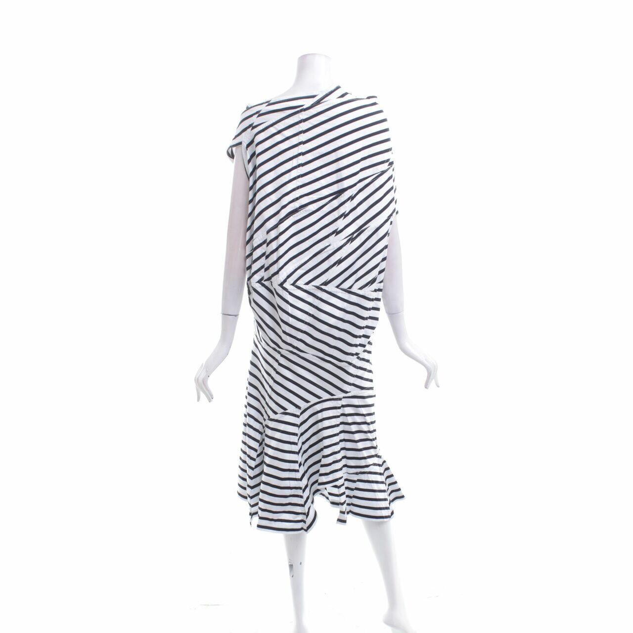 Junya Watanabe Comme des Garcons Striped Black/White Midi Dress